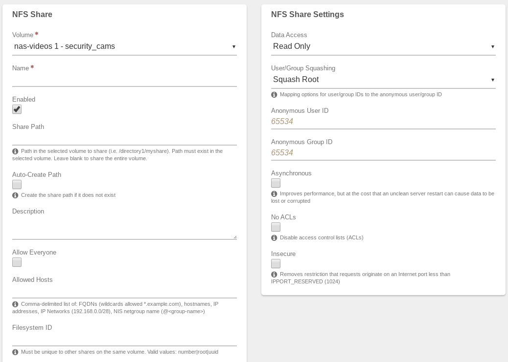 Creating NFS Share